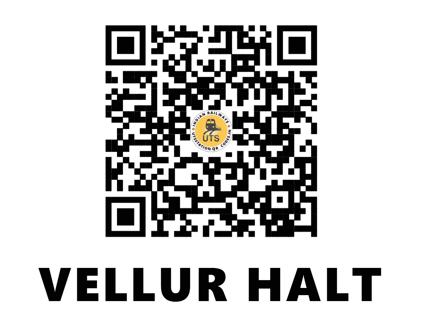 UTS QR Code for VELLUR HALT - VER - SR (TAMIL NADU)